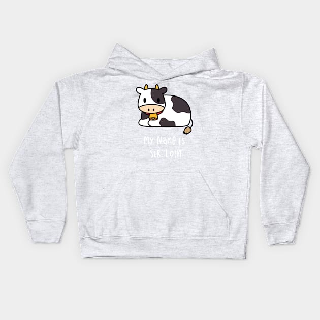 My name is Sir Loin - Funny Cow Kids Hoodie by Shirts That Bangs